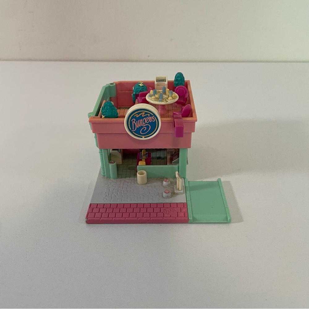 Vintage Polly Pocket 1994 Drive Thru Burger Stand Playset Near Complete Bluebird